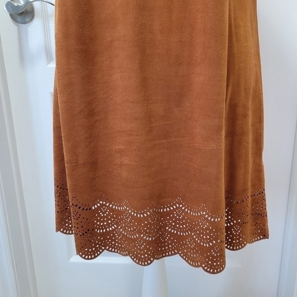 Nwt small faux suede shift dress high neck garage - Picture 6 of 12